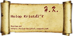 Holop Kristóf névjegykártya